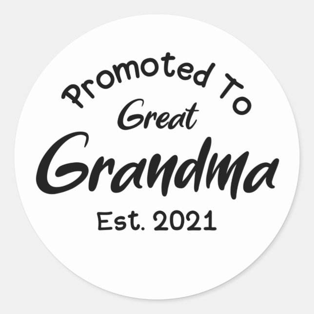 Sticker Rond Arrière-grand-mère promue en 2021 (Devant)