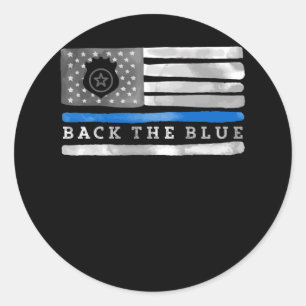 Sticker Rond Arrière la Ligne Bleue Bleue Légère Police à d