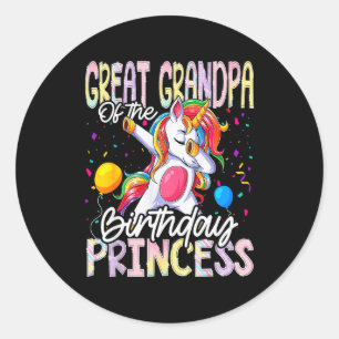 Sticker Rond Arrière-papi de la princesse de l'anniversaire qui