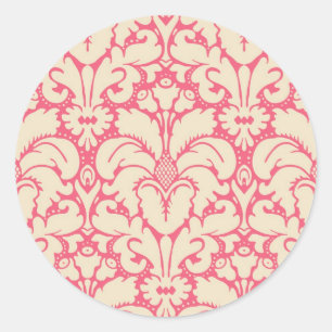 Sticker Rond Arrière - plan baroque 2 de damassé de style