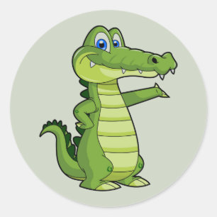 Sticker Rond Arrière - plan d'alligator de bande dessinée