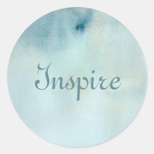 Sticker Rond arrière - plan d'aquarelle dans bleu et jaune en