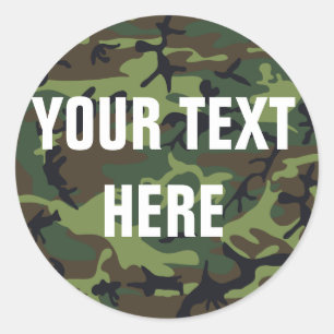 Sticker Rond Arrière - plan de camouflage pour texte personnali