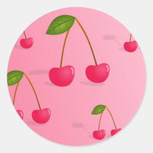 Sticker Rond Arrière - plan de cerise