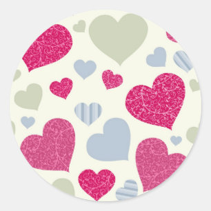 Sticker Rond Arrière - plan de coeur