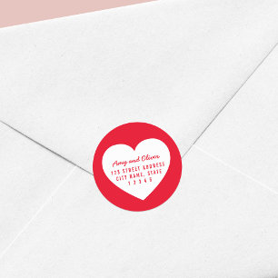 Sticker Rond Arrière - plan de couleur modifiable du coeur Adre