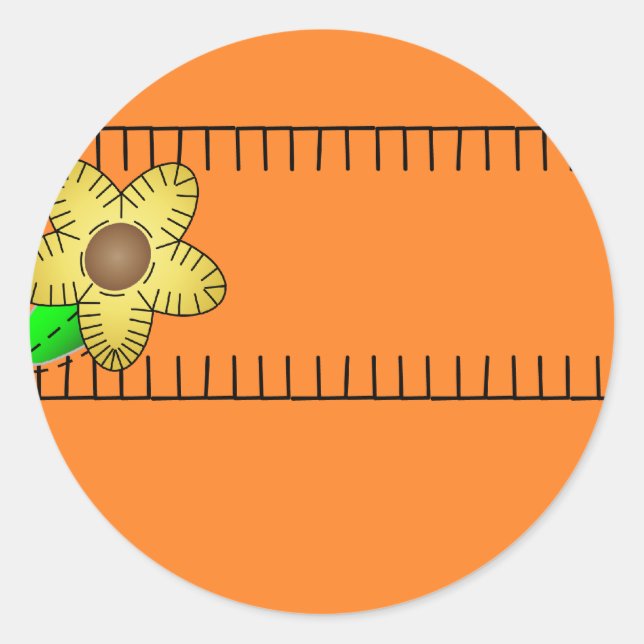 Sticker rond Arrière - plan de fleurs jaunes (Devant)