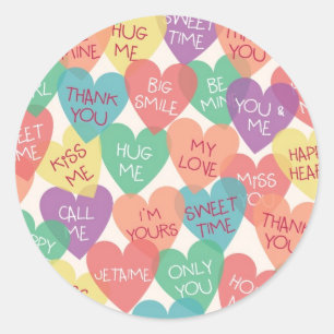 Sticker Rond Arrière - plan de forme d'amour