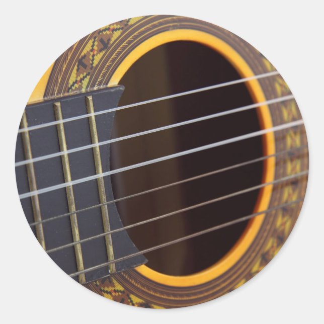 Sticker Rond Arrière - plan de guitare acoustique (Devant)