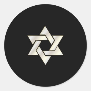 Sticker Rond Arrière - plan de l'étoile de David de