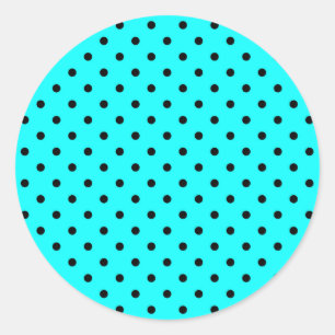 Sticker Rond Arrière - plan de pois turquoise