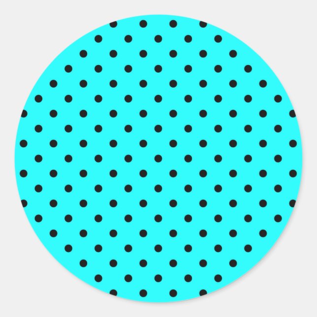 Sticker Rond Arrière - plan de pois turquoise (Devant)