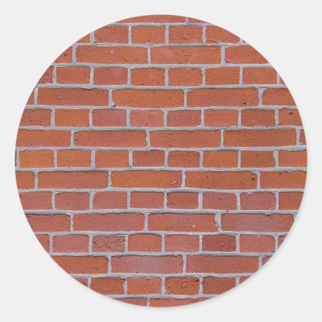 Sticker Rond Arrière - plan de texture en briques rouges (Devant)