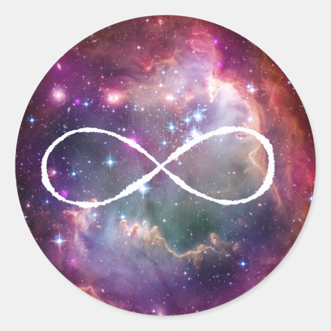Sticker Rond Arrière - plan d'hipster de boucle d'infini et de  (Devant)