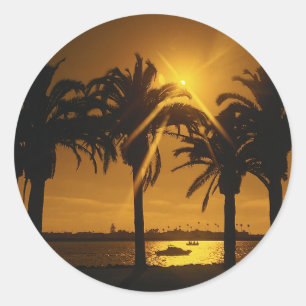 Sticker Rond Arrière - plan du ciel tropical