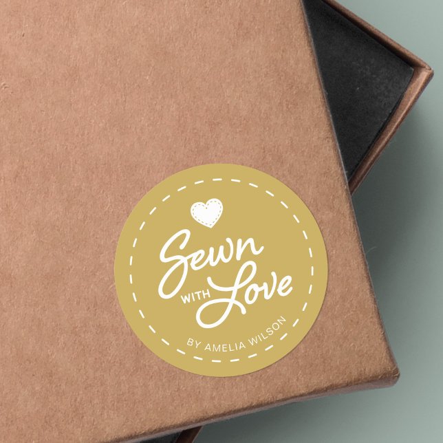 Sticker Rond Arrière - plan ÉDITABLE Couleur élégante cousu ave (Créateur téléchargé)