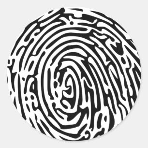 Sticker Rond Arrière-plan Empreinte Digitale