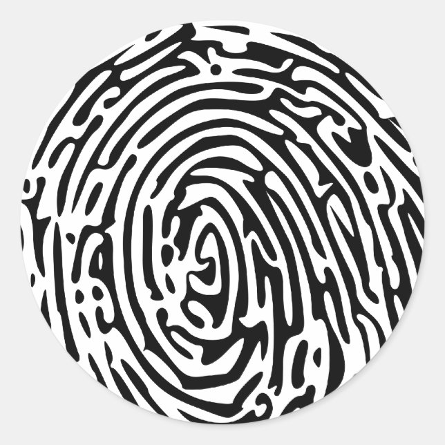 Sticker Rond Arrière-plan Empreinte Digitale (Devant)