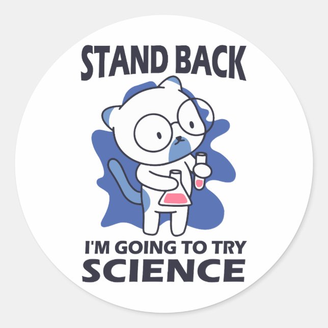 Sticker Rond Arrière-plan - Expérience d'un scientifique adorab (Devant)