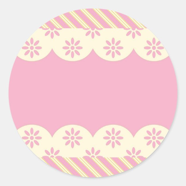 Sticker rond Arrière - plan Eyelet rose (Devant)