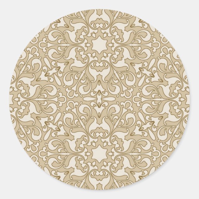 Sticker Rond Arrière - plan floral (Devant)