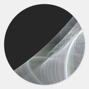 Sticker Rond Arrière-plan fractal blanc et noirAutocollant rond