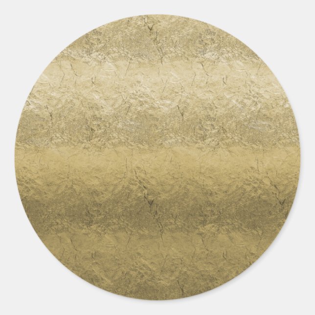 Sticker Rond Arrière - plan Gold Faux Foil (Devant)