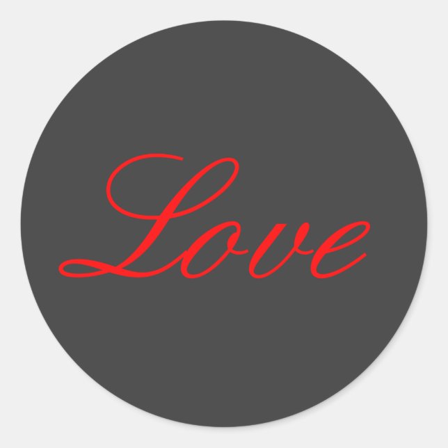 Sticker Rond Arrière - plan gris tendance Red Love Mariage (Devant)
