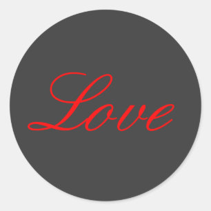 Sticker Rond Arrière - plan gris tendance Red Love Mariage