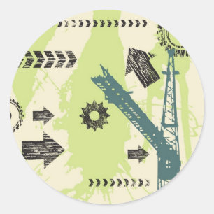 Sticker Rond arrière - plan high-tech Abstrait