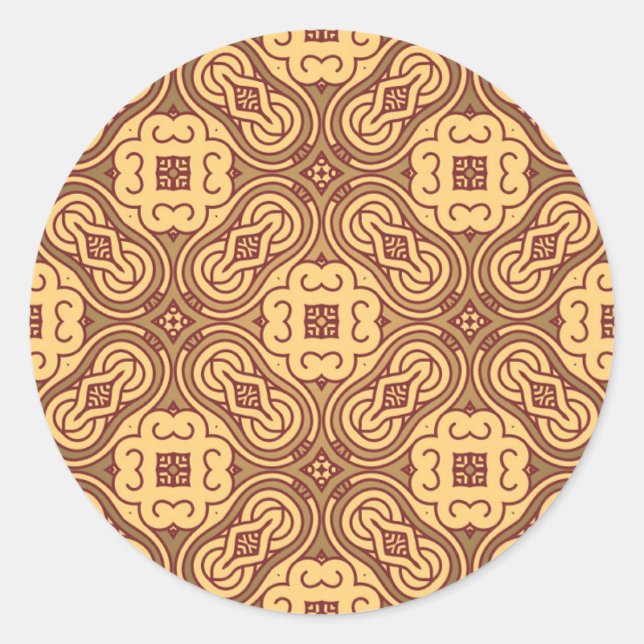 Sticker Rond Arrière - plan motif rétro coloré (Devant)