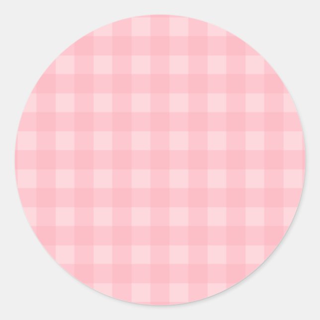 Sticker Rond Arrière - plan Motif Retro Pink En vichy (Devant)