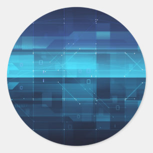 Sticker Rond Arrière - plan numérique de pointe