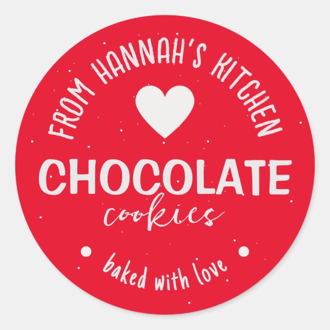 Sticker Rond Arrière - plan Parties scintillant Rouge Cuit Avec (Devant)