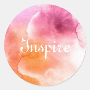 Sticker Rond Arrière - plan peint à la main 3 d'aquarelle