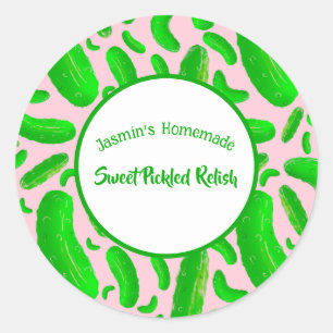 Sticker Rond Arrière - plan rose des sachets verts