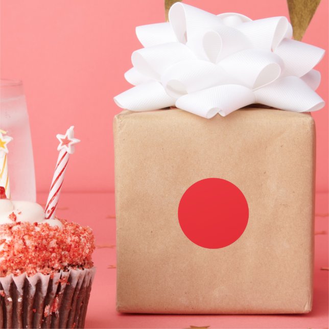 Sticker Rond Arrière - plan rouge solide (Fête)