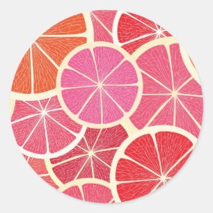 Sticker Rond Arrière - plan vintage Grapefruit