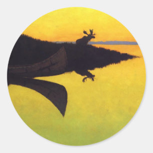 Sticker Rond Arrivée à l'appel ~ Frederic Remington