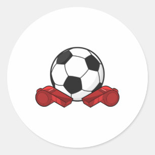 Sticker Rond Arrivée sifflet & balle de football