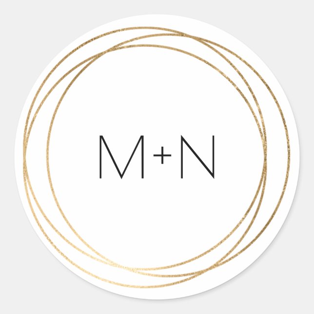 Sticker Rond Arrondi Faux Or cadre enveloppes monoenveloppe sce (Devant)