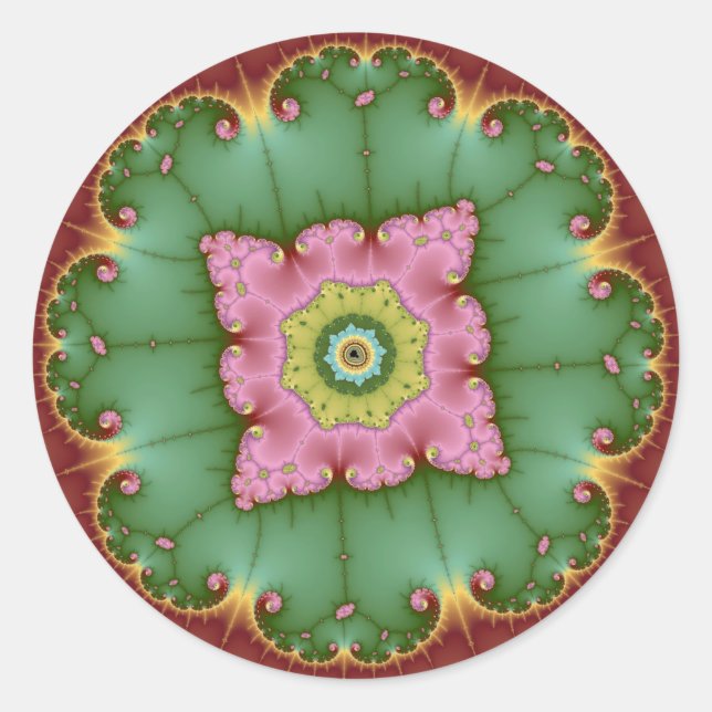 Sticker Rond Arrondi - Fractal (Devant)