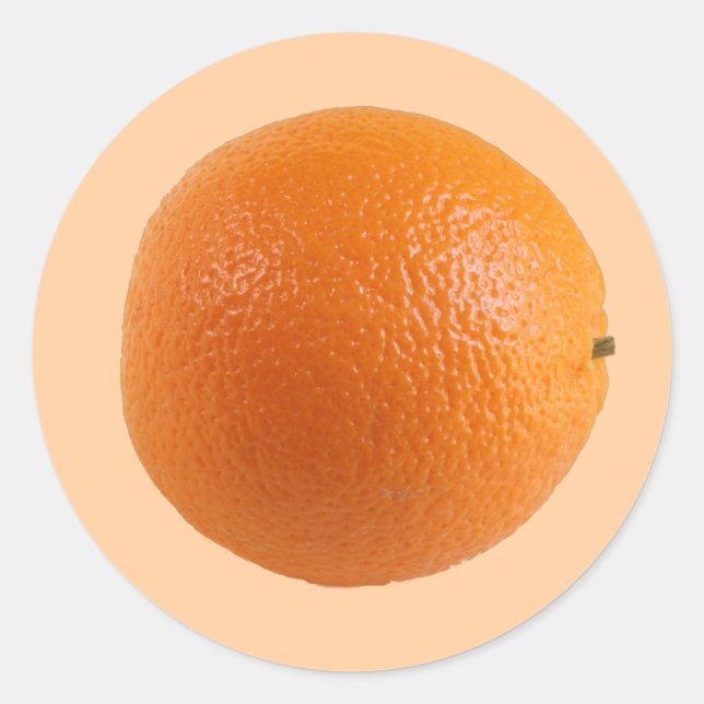Sticker Rond Arrondi Orange Fruit frais Photo (Devant)