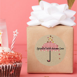 Sticker Rond Arrosage d'amour d'automne Baby Shower de mariage