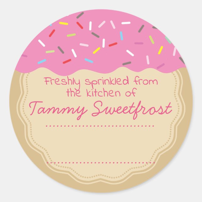 Sticker Rond arrosage rose de la cuisine de boulangerie (Devant)