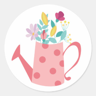 Sticker Rond Arrosage rose pour fleurs