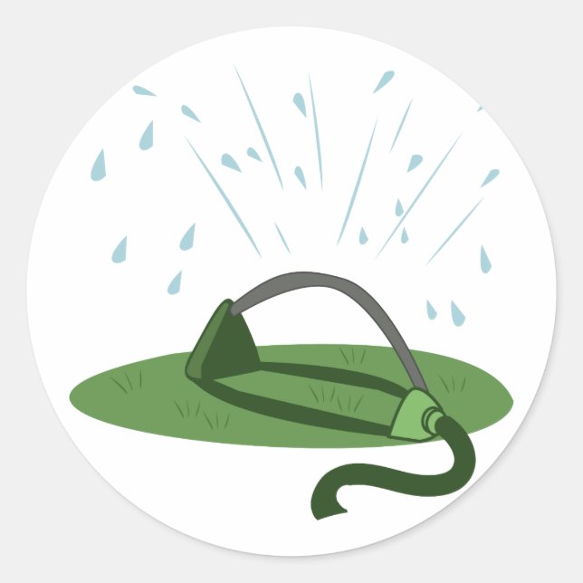 Sticker Rond Arroseur de pelouse (Devant)