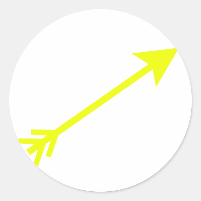 Sticker Rond Arrow Jaune 35deg Le MUSÉE Zazzle Cadeaux (Devant)
