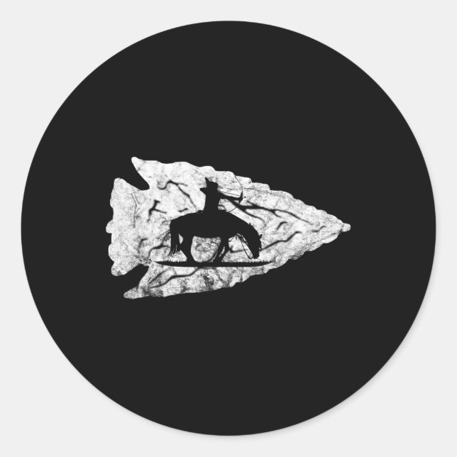Sticker Rond Arrowhead Hunter Amérindien Relic Hunter Arr (Devant)