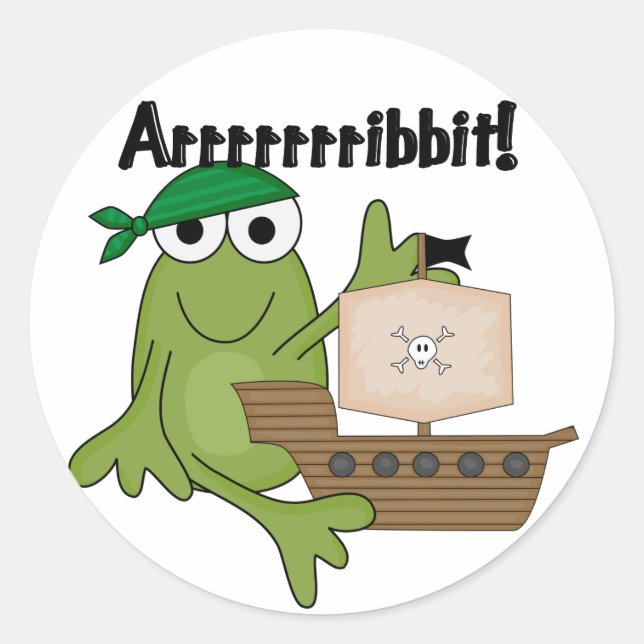 Sticker Rond Arrrrrribbit Grenouille Pirate Tshirts et cadeaux (Devant)